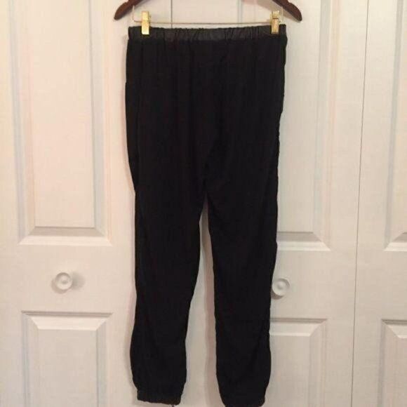 Ruby Black Faux Leather Trim Jogger Pull On Pants New - Picture 6 of 8